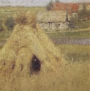 Isaac Levitan Mill and Village near a Stream oil on canvas